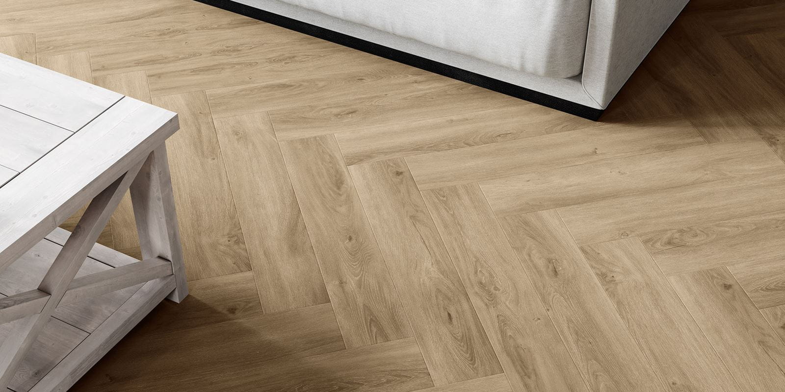 Luksusowe podłogi winylowe Invictus® - Divine Oak Herringbone - Champagne - Living_02
