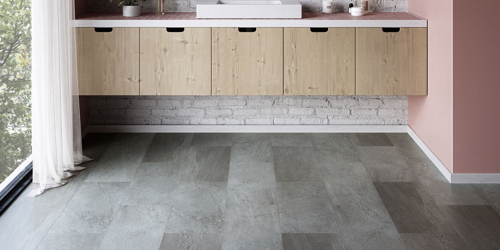Invictus® sol vinyle de luxe - Groovy Granite - Steel - Wetroom