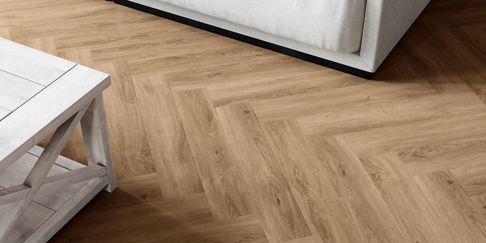 Luksusowe podłogi winylowe Invictus® - Divine Oak Herringbone - Cookie - Living_02